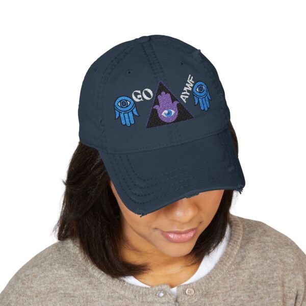 Trendy Distressed Unisex Hat | GO AYWF Embroidered Cap, Casual Fashion, Gift for Dads, Streetwear Accessory, Summer Style, Relaxed Fit Hat - Image 6