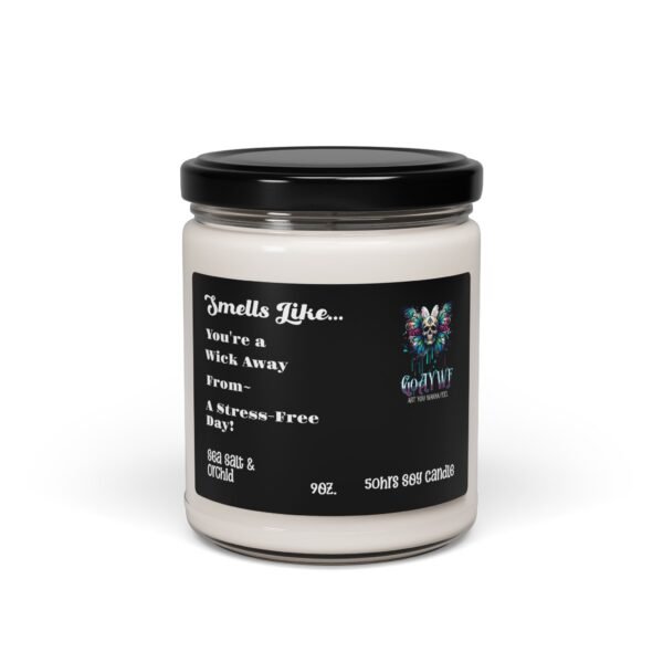 Sea Salt & Orchid scented soy organic candle, reusable glass jar, for him and her, relaxing long lasting, holiday and birthday, gift ideas