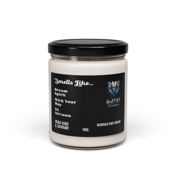 White Sage & Lavender soy organic candle, reusable glass jar, for him and her, relaxing long lasting, holiday and birthday, gift ideas, nirvana