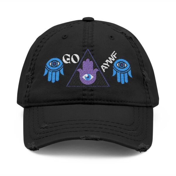 Trendy Distressed Unisex Hat | GO AYWF Embroidered Cap, Casual Fashion, Gift for Dads, Streetwear Accessory, Summer Style, Relaxed Fit Hat