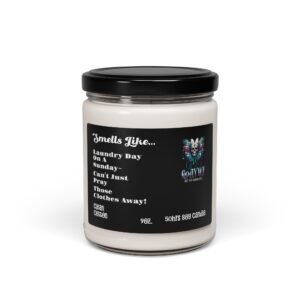 Clean Cotton scented soy organic candle, reusable glass jar, for him and her, relaxing long lasting, holiday and birthday, gift ideas