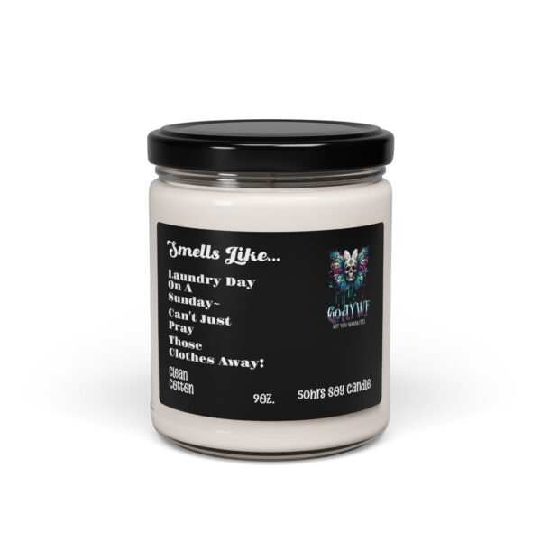 Clean Cotton scented soy organic candle, reusable glass jar, for him and her, relaxing long lasting, holiday and birthday, gift ideas