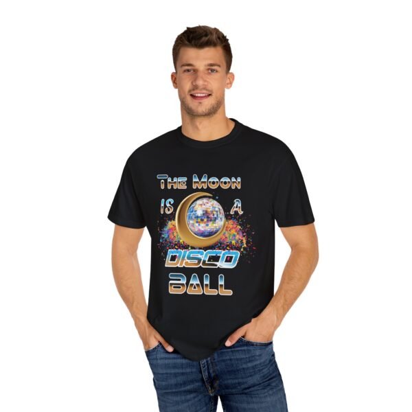 The Moon is a Disco Ball T-Shirt, Cosmic Tees, Funky Graphic Tee, Gifts for Astronomy Lovers, Summer Festival Wear, Retro Vibe Apparel, LGBTQIA - Image 4