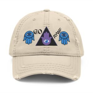 Distressed Graphic Dad Hat, Boho Hat, Casual Embroidered Cap, Unisex Fashion Accessory, Gift for Him or Her, Festival Headwear LGBTQIA