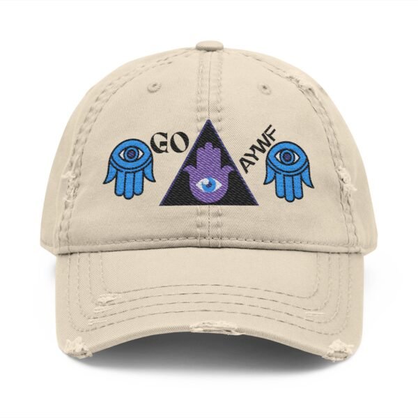 Distressed Graphic Dad Hat, Boho Hat, Casual Embroidered Cap, Unisex Fashion Accessory, Gift for Him or Her, Festival Headwear LGBTQIA