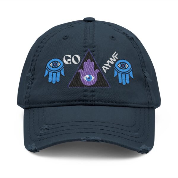 Trendy Distressed Unisex Hat | GO AYWF Embroidered Cap, Casual Fashion, Gift for Dads, Streetwear Accessory, Summer Style, Relaxed Fit Hat, LGBTQIA - Image 4