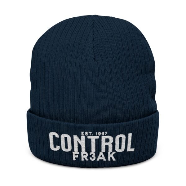 Embroidered Ribbed Beanie - casualwear, Control Freak Gift, Cold Weather Accessory, Trendy Streetwear, Unisex Beanie, LGBTQIA - Image 5