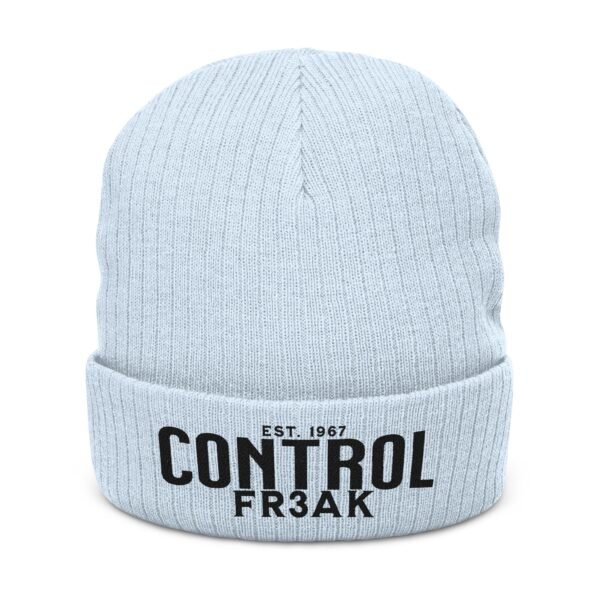 Embroidered Ribbed Beanie - casualwear, Control Freak Gift, Cold Weather Accessory, Trendy Streetwear, Unisex Beanie, LGBTQIA - Image 9