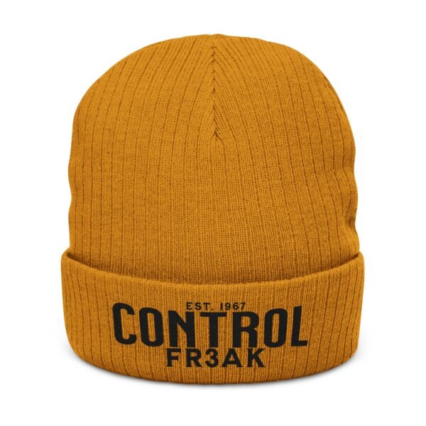 Embroidered Ribbed Beanie - casualwear, Control Freak Gift, Cold Weather Accessory, Trendy Streetwear, Unisex Beanie, LGBTQIA - Image 5
