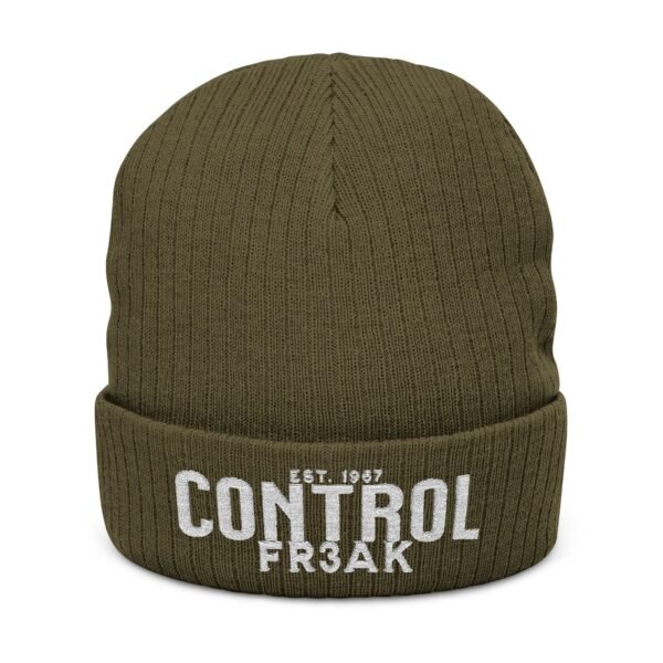 Embroidered Ribbed Beanie - casualwear, Control Freak Gift, Cold Weather Accessory, Trendy Streetwear, Unisex Beanie, LGBTQIA - Image 3