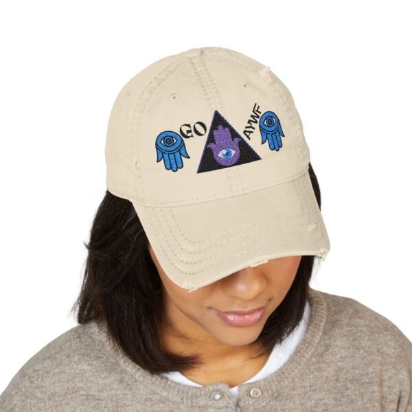 Distressed Graphic Dad Hat, Boho Hat, Casual Embroidered Cap, Unisex Fashion Accessory, Gift for Him or Her, Festival Headwear LGBTQIA - Image 2